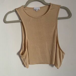 Danielle Bernstein, like new crop top in size M and color Tan with subtle sheen